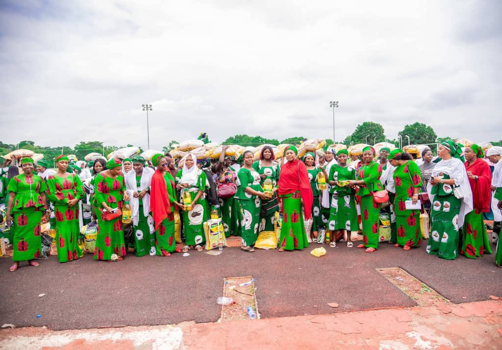 Widows of fallen heroes receiving relief materials